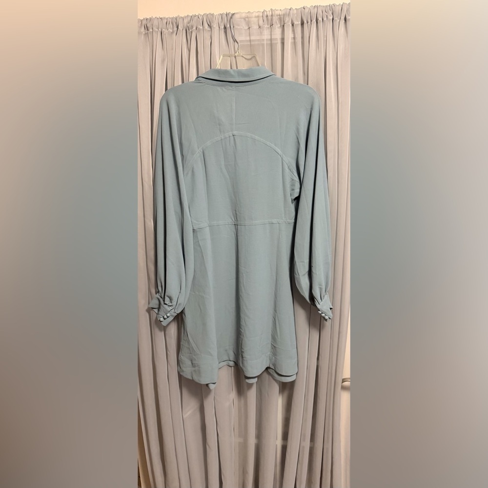 O.P.T X Emily Luciano Elegant Long Sleeve Light Blue Dress Medium New - Picture 5 of 8